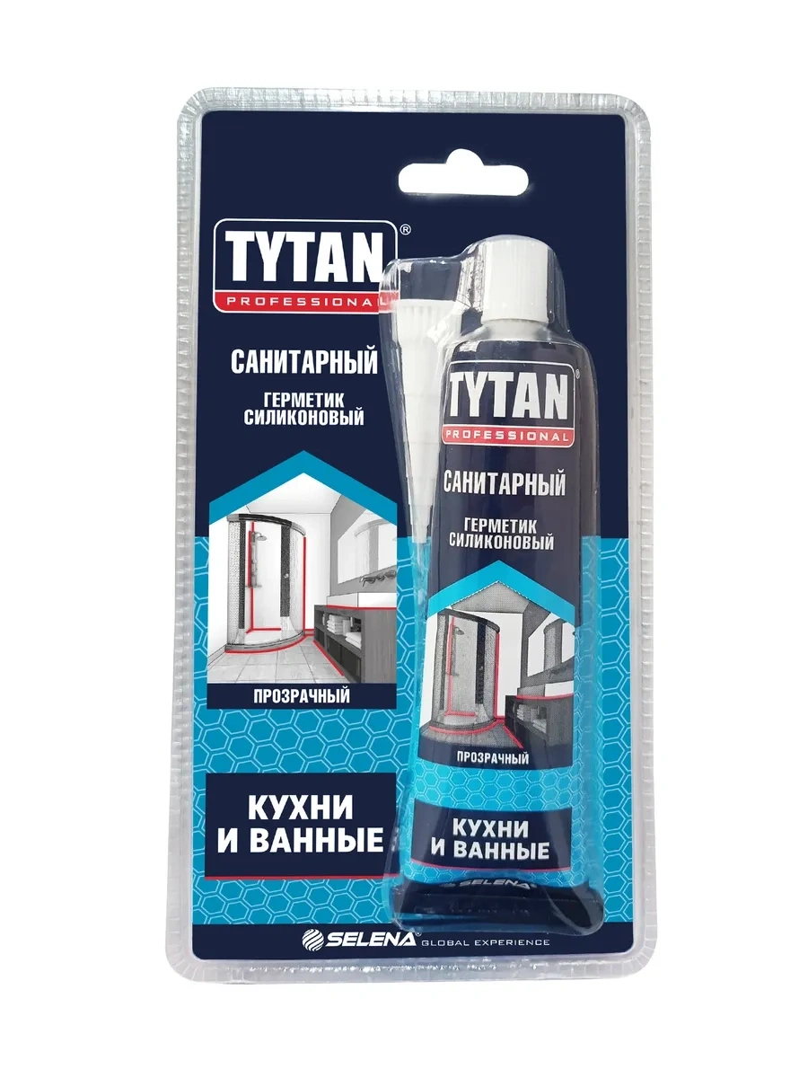 Силиконовый санитарный герметик TYTAN PROFESSIONAL прозрачный, 85 мл