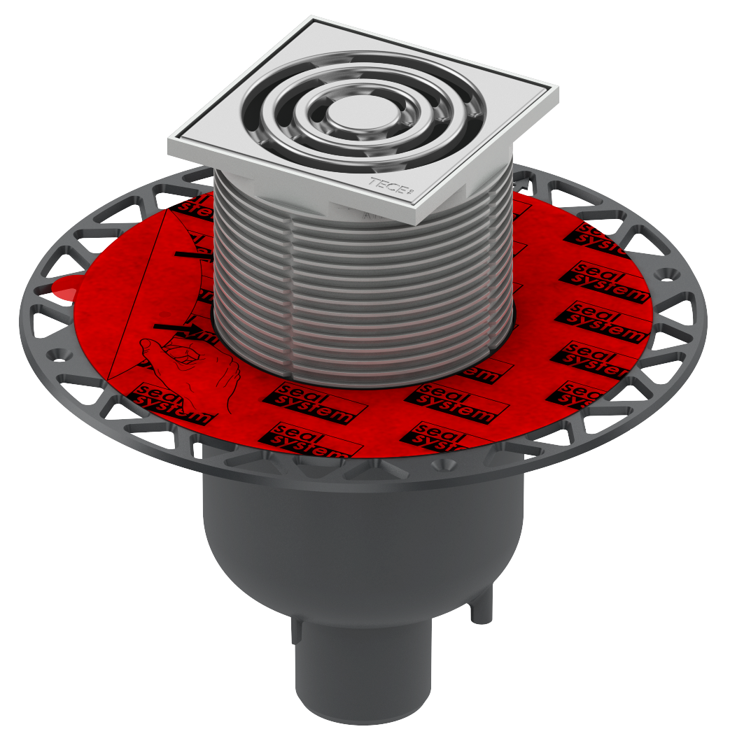 Трап вертикальный с фланцем TECEdrainpoint S 130, с решеткой