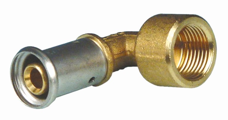 Угольник 90° ВР, латунь пресс, 20x1/2" HENCO