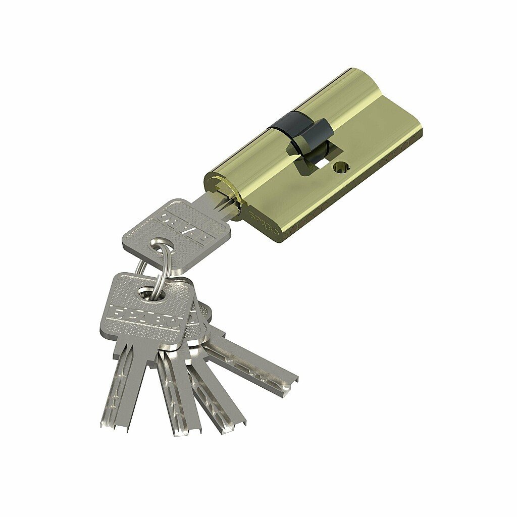 Цилиндр ключ/ключ Bravo AEK-60-30/30 G Золото (алюм., 5 ключей)