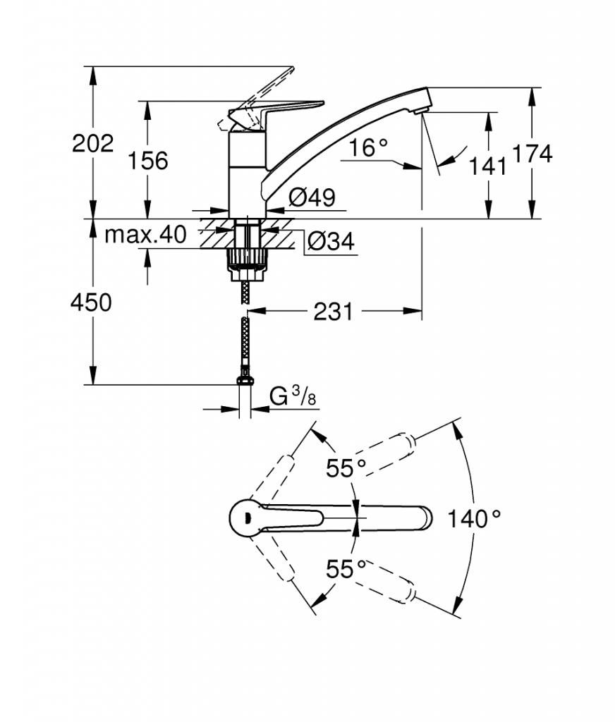 Смеситель для мойки GROHE BAUECO 31680000 - фото 4