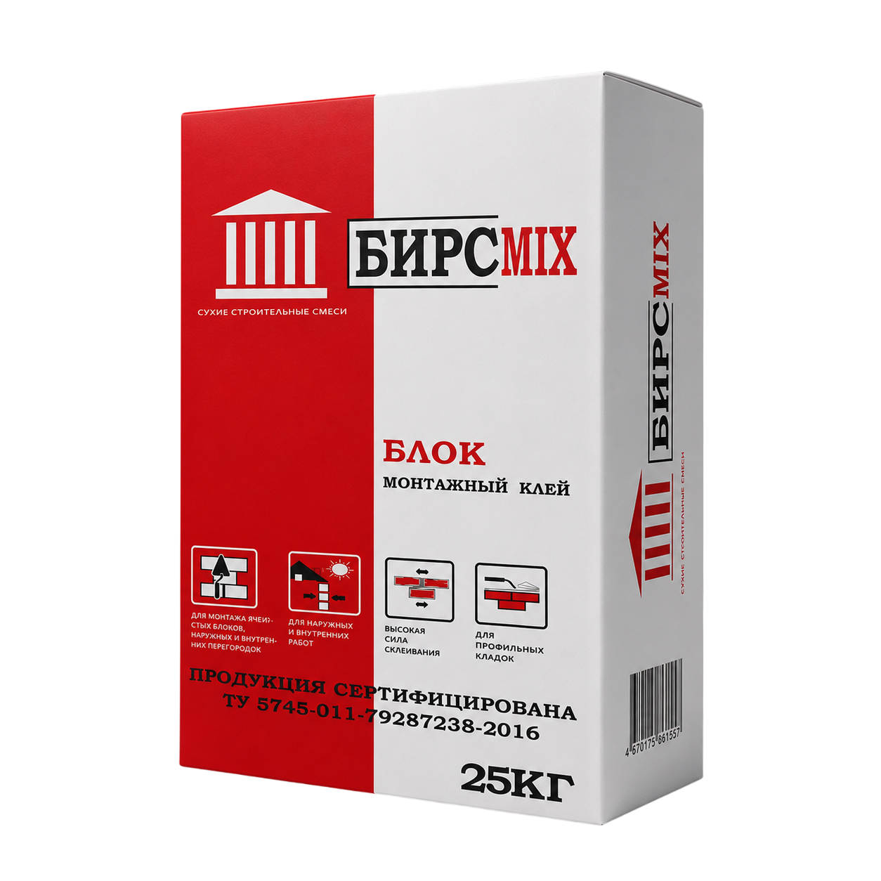 БИРСMIX БЛОК Клей монтажный 25 кг