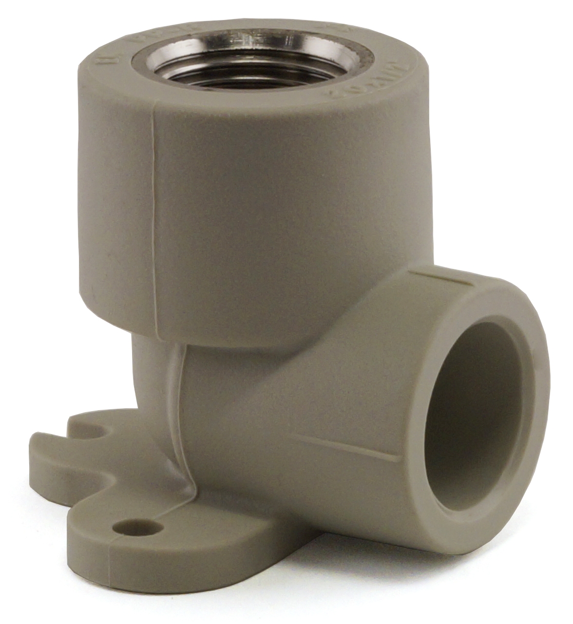 Угол с креплением и внутренней резьбой 20x1/2", Ekoplastik, серый