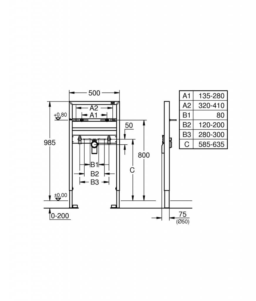 Монтажная система GROHE RAPID SL 38541000 для раковины комплект - фото 2