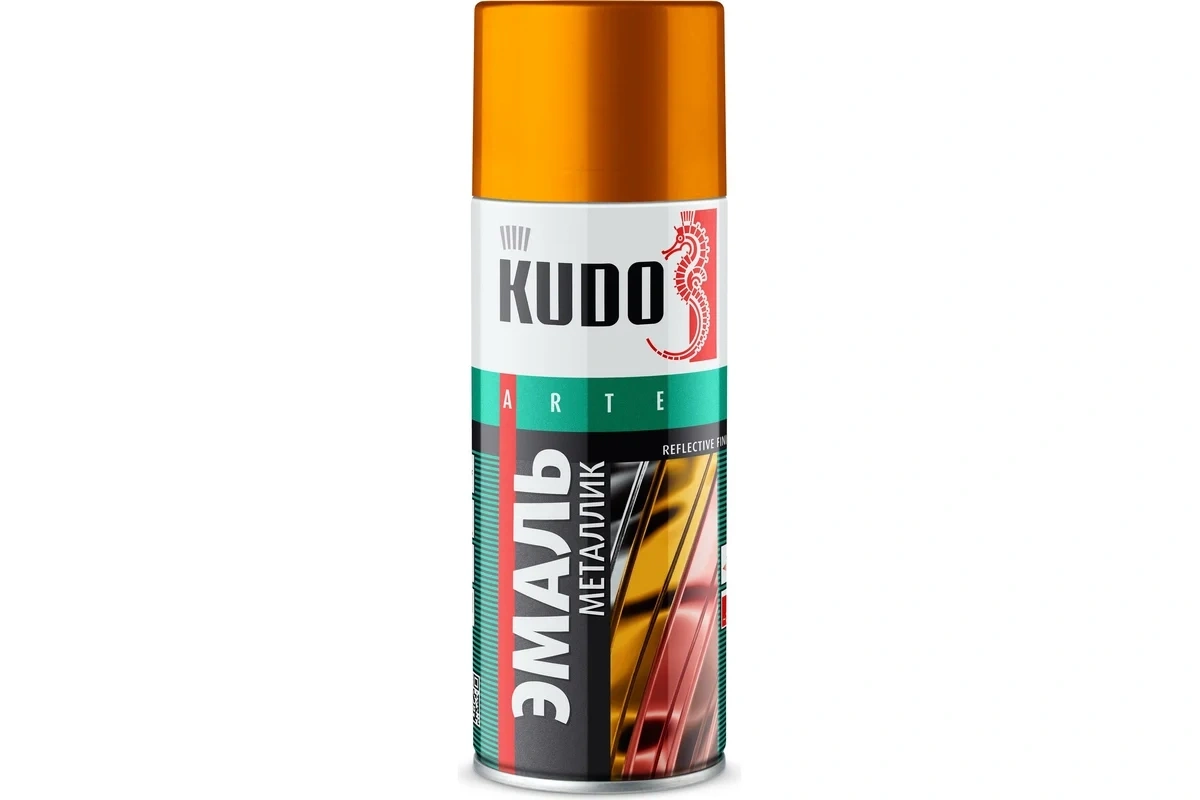 Эмаль аэрозольная металлик KUDO Reflective Finish золото 520 мл