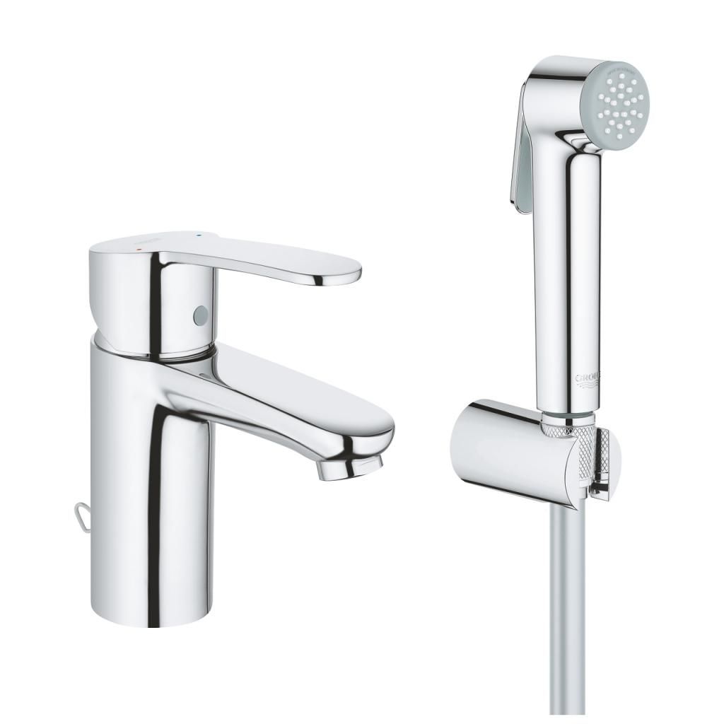Смеситель для умывальника GROHE EUROSTYLE COSM с гигиеническим душем, донный клапан 3 23953003