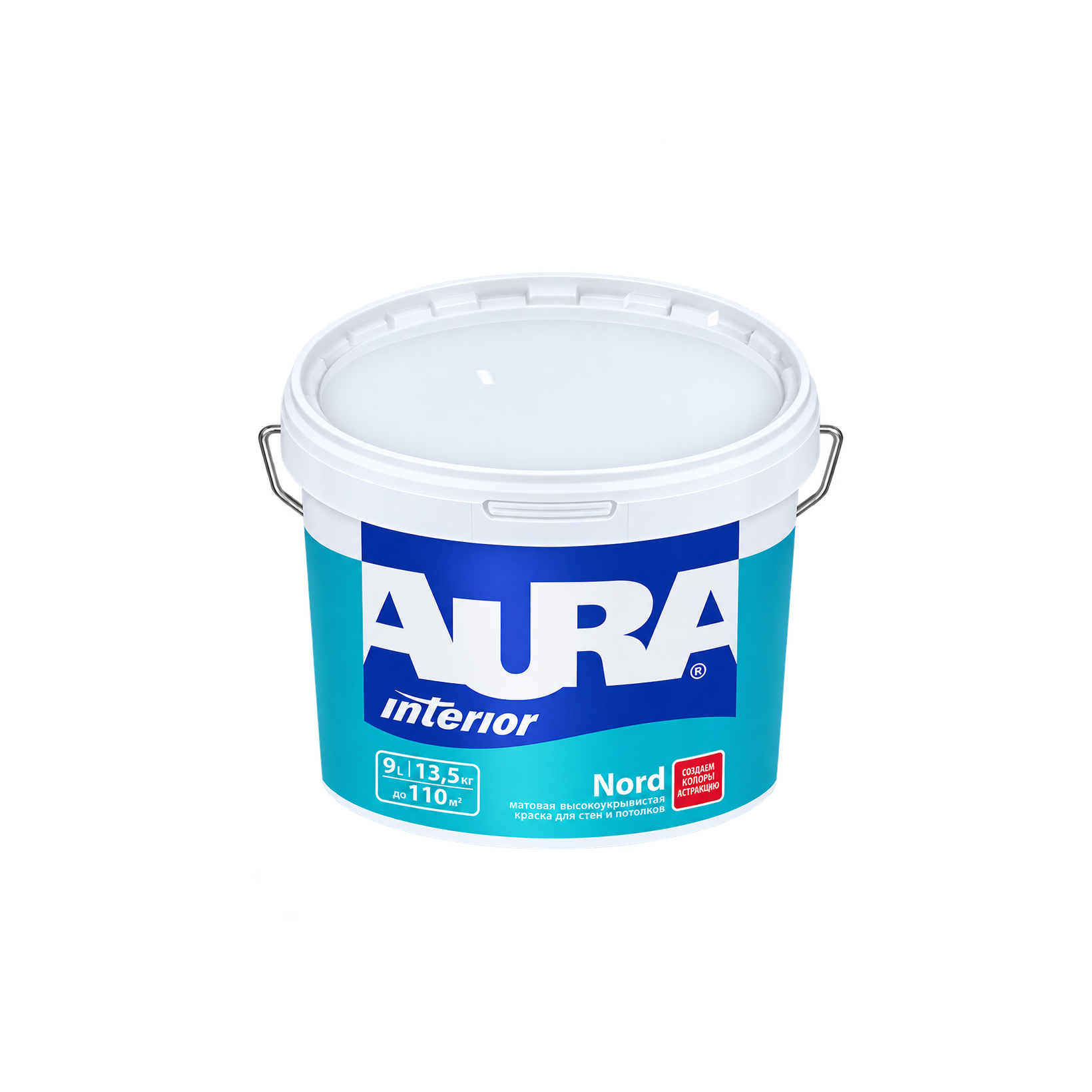 Матовая высокоукрывистая краска для стен и потолков Aura Interior Nord / Aura Норд 15 л (база А)