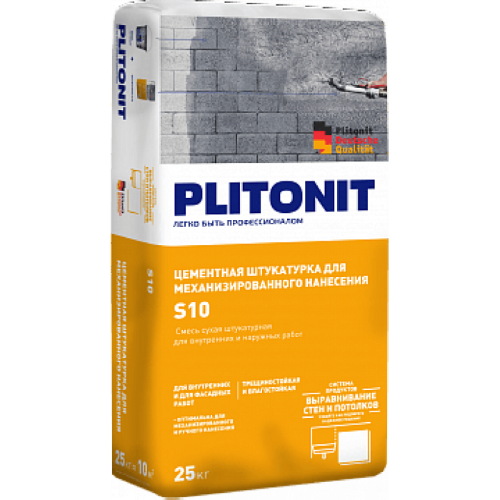 PLITONIT S10 Цементная штукатурка, 25 кг
