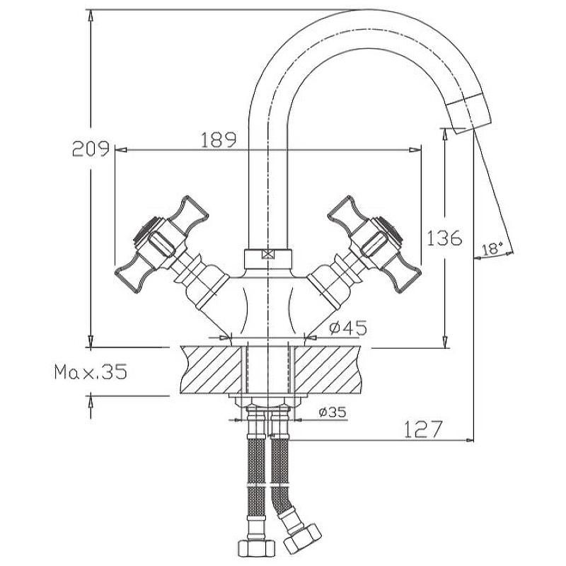 Смеситель для мойки и умывальника HAIBA HB4524 - фото 2