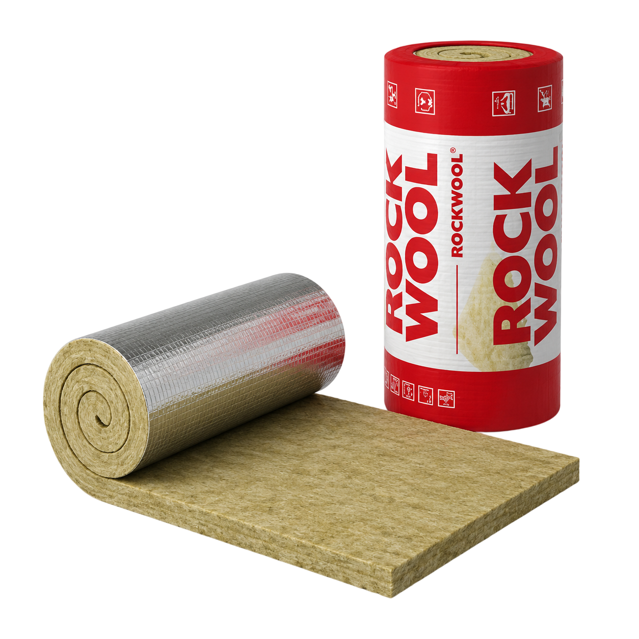 Утеплитель Rockwool Техническая изоляция и огнезащита Тех Мат кашированный фольгой 5000*1000*50 мм 1 рулон