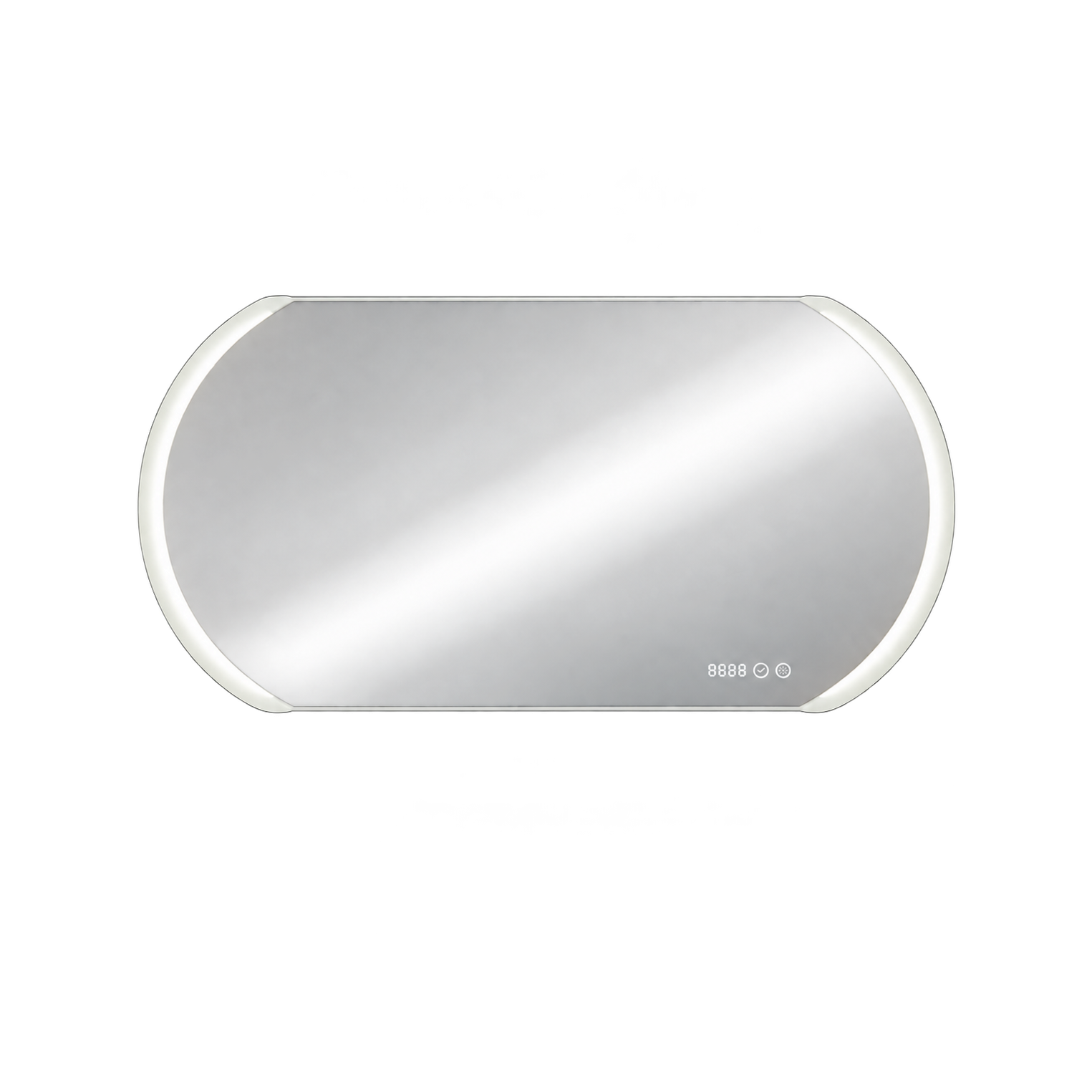 Зеркало CONTINENT Polaris Led 100х60 с подсветкой, сенсорное, антизапотевание, часы ЗЛП388