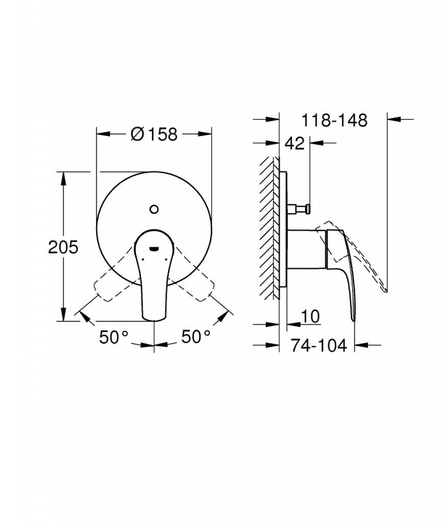Комплект верхней монтажной части GROHE EUROSMART 24043003 - фото 5