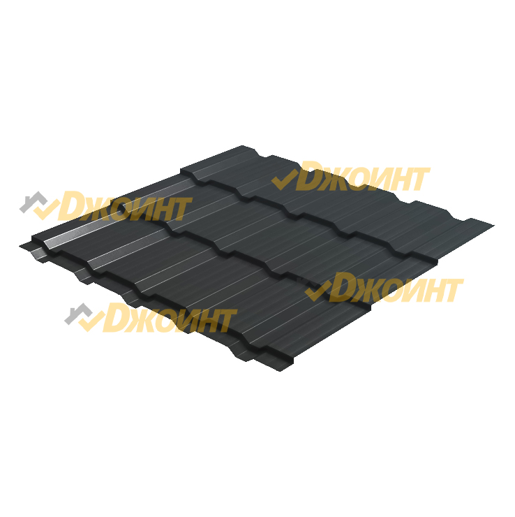 Металлочерепица Каскад 0,5 Multigloss Black Pearl Черный Жемчуг