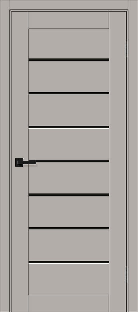 Дверь межкомнатная полотно Браво-22 Black Shine пэт Grey Silk 1900x600 мм