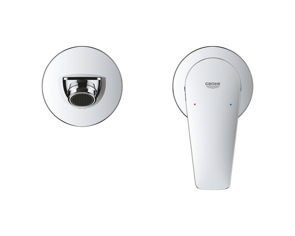 Смеситель для умывальника GROHE BAU EDGE литой излив, настенный на 2 отверстия 20474001 - фото 3