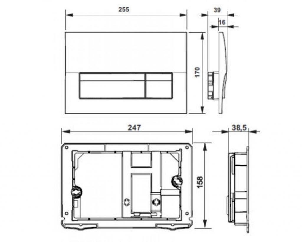 Клавиша ROCA B01 двухрежимная белая для монтажной системы 78901170B0 - фото 2