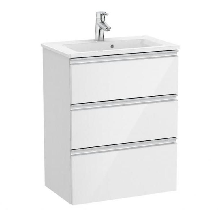 Тумба ROCA THE GAP 60 белый глянец без умывальника подвесная с 3 ящиками A857404806/ 857552806