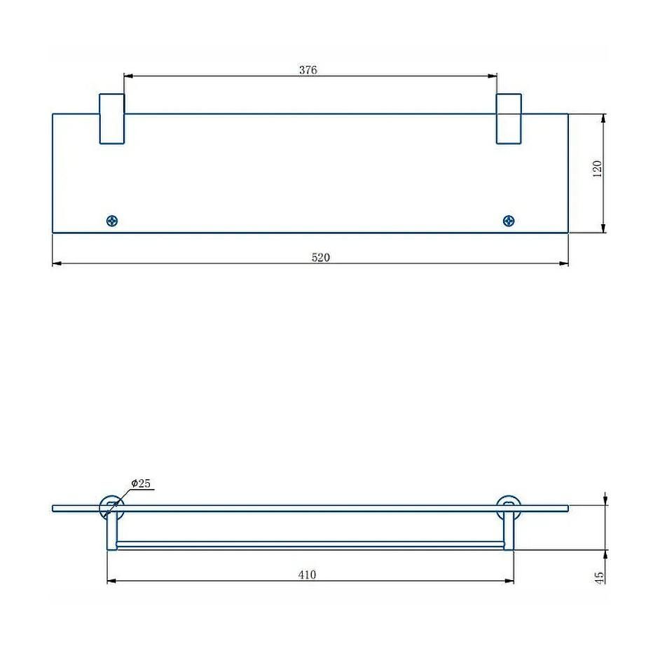 Полка HAIBA стеклянная 1 ярус 52см HB8407-4 - фото 2