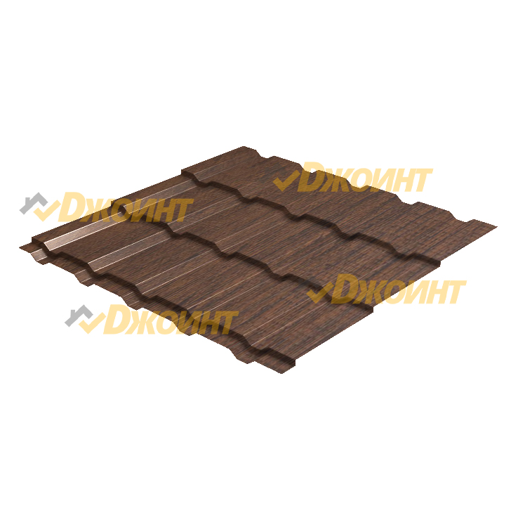 Металлочерепица Каскад 0,5 Printech Antique Oak (Античный дуб)