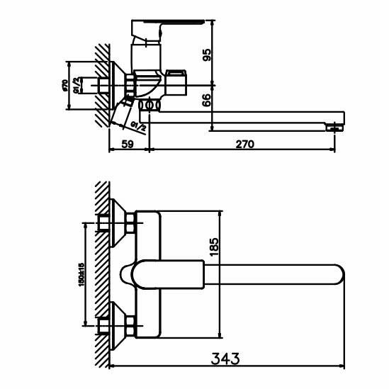 Смеситель для душа HAIBA HB22505-8 белый, хром - фото 2