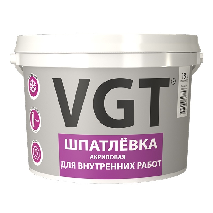 VGT АКРИЛОВАЯ Шпатлевка для внутренних работ, 7,5 кг