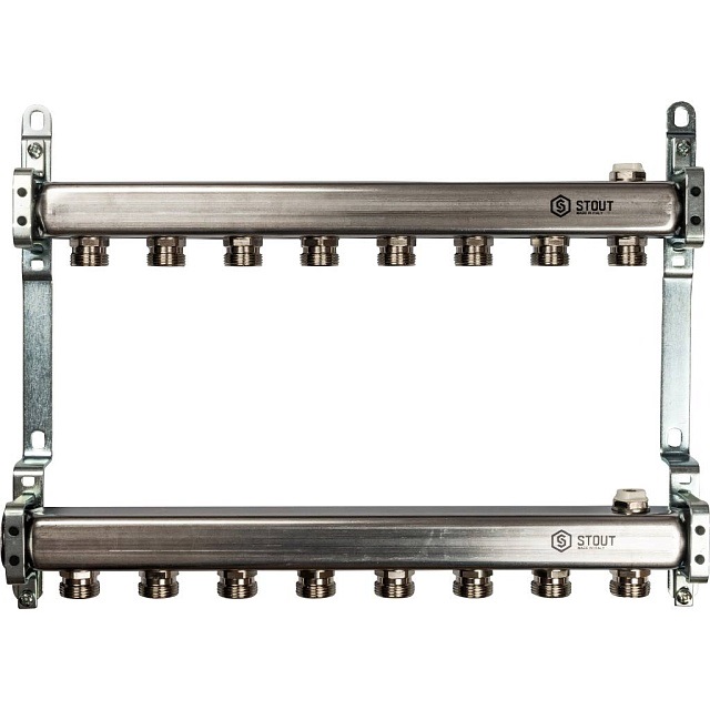 Коллектор из нержавеющей стали STOUT 1"/3/4"x8 вых.