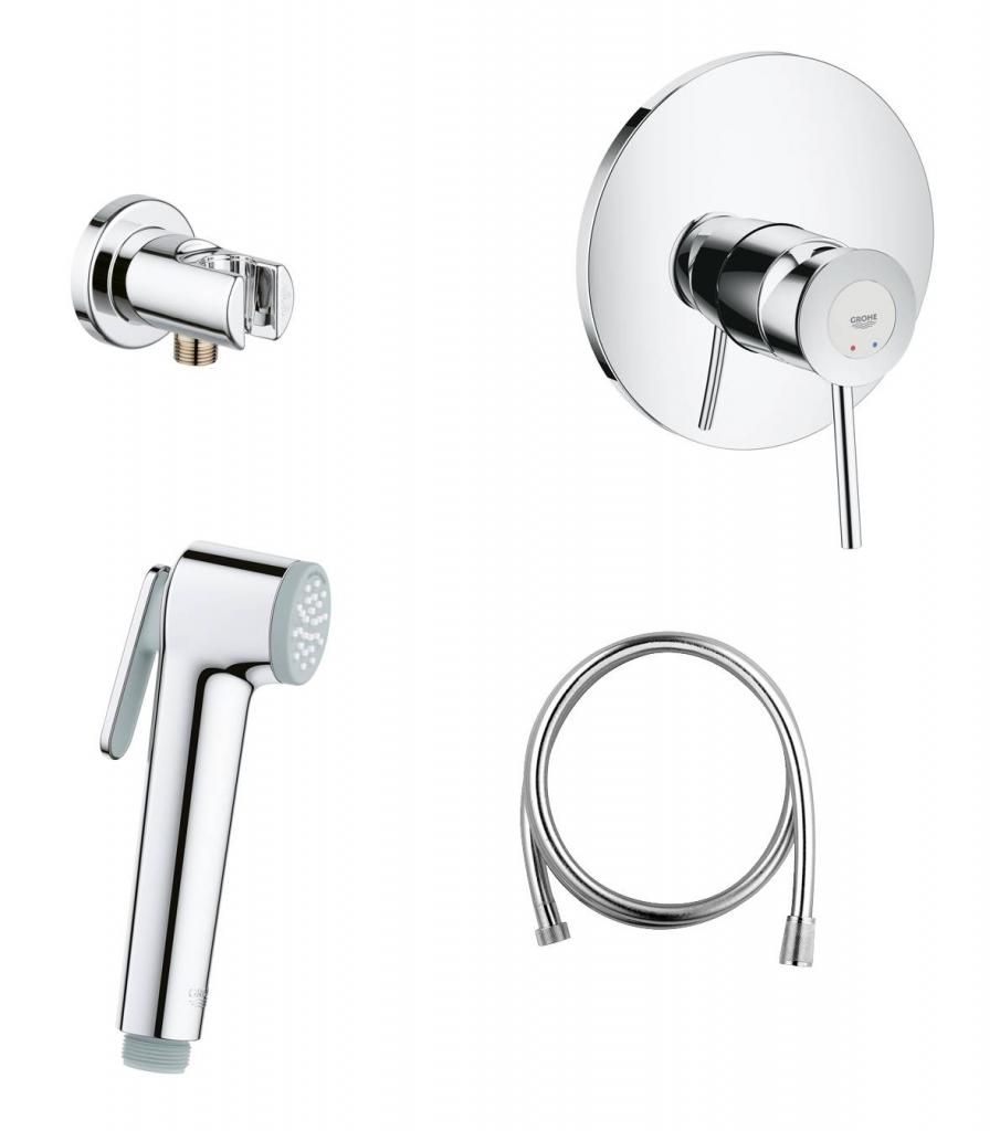 Комплект смеситель с гигиеническим душем GROHE BAU CLASSIC 124901