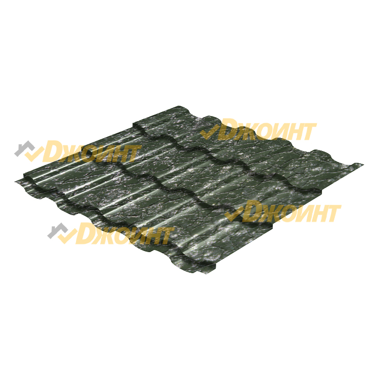 Металлочерепица ЭЛЛАДА 0,5 MATGRANIT LUX RAL 6005 зеленый мох