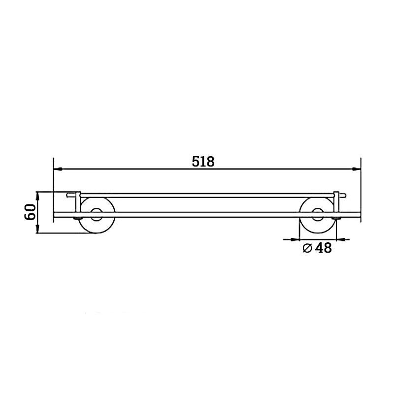 Полка HAIBA стеклянная 1 ярус 52см черная HB8707 - фото 2