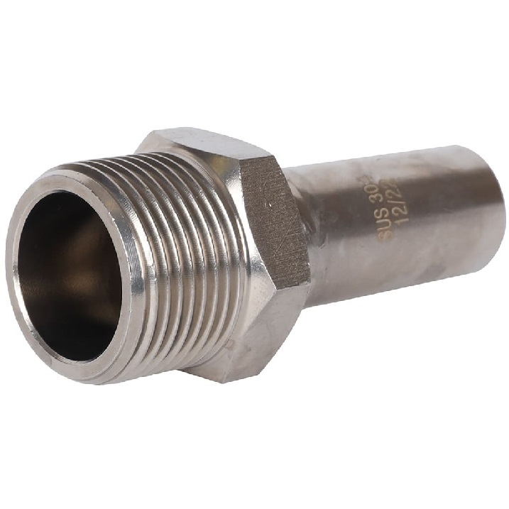 Вставка резьбовая ROMMER, нержавеющая сталь, наружная резьба 22x1/2"