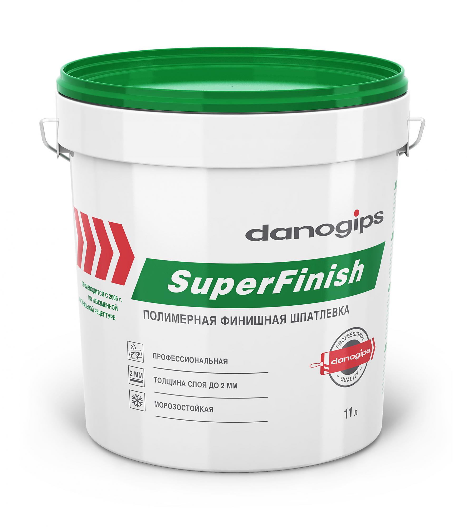 DANOGIPS Шпаклевка SuperFinish готовая финишная 11 л