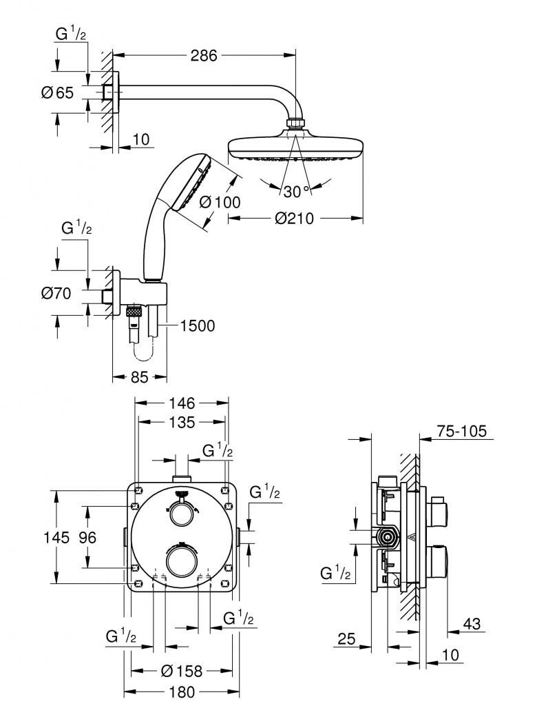 Набор для комплектации душа GROHE Grohtherm 34727000 - фото 2
