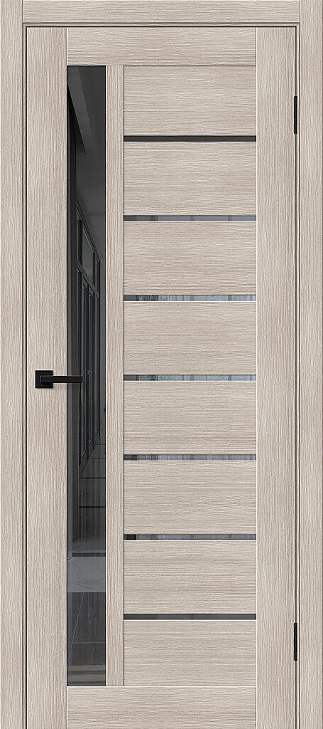Дверь межкомнатная полотно Браво-27 эко шпон Cappuccino Melinga 2000x600 мм Mirox Grey