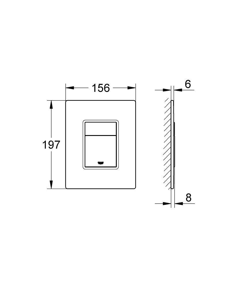 Клавиша двухрежимная GROHE Skate Cosmo 156*197 черная 38845KS0 - фото 6