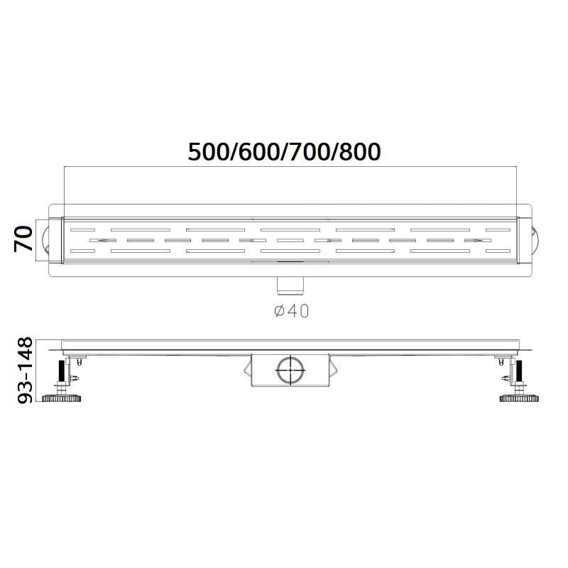 Трап-канал для душа HAIBA HB91500 500 нержавеющая сталь, сатин - фото 2