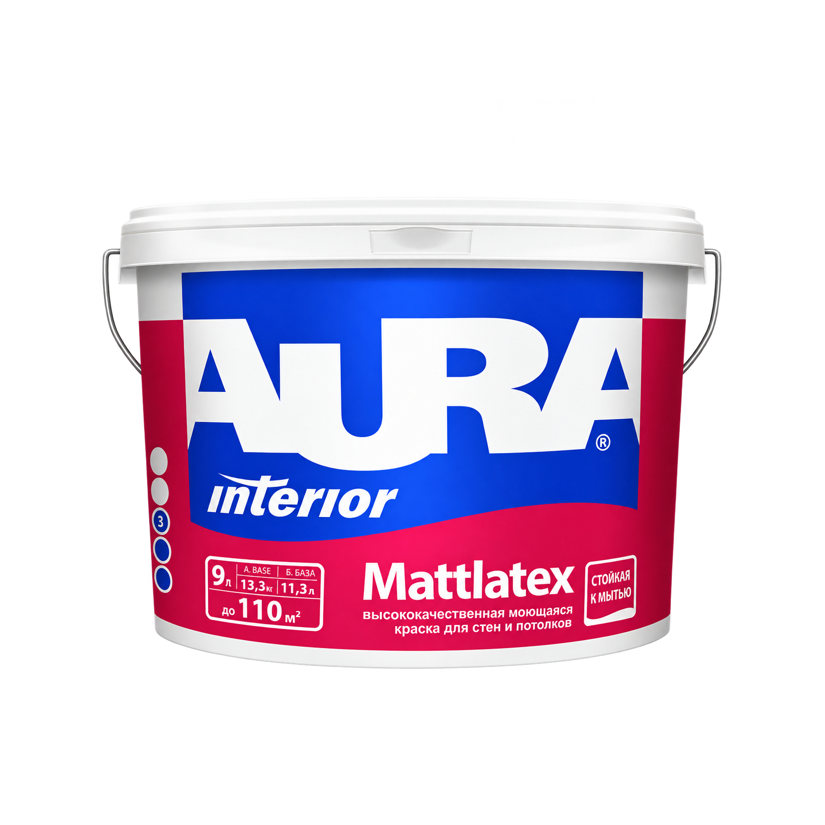 Краска моющаяся Aura Mattlatex Interior 2,7 л (база А)