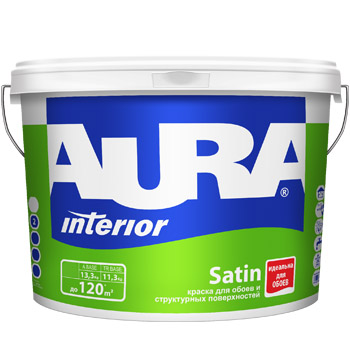Краска Aura SATIN для обоев под окраску 9 л