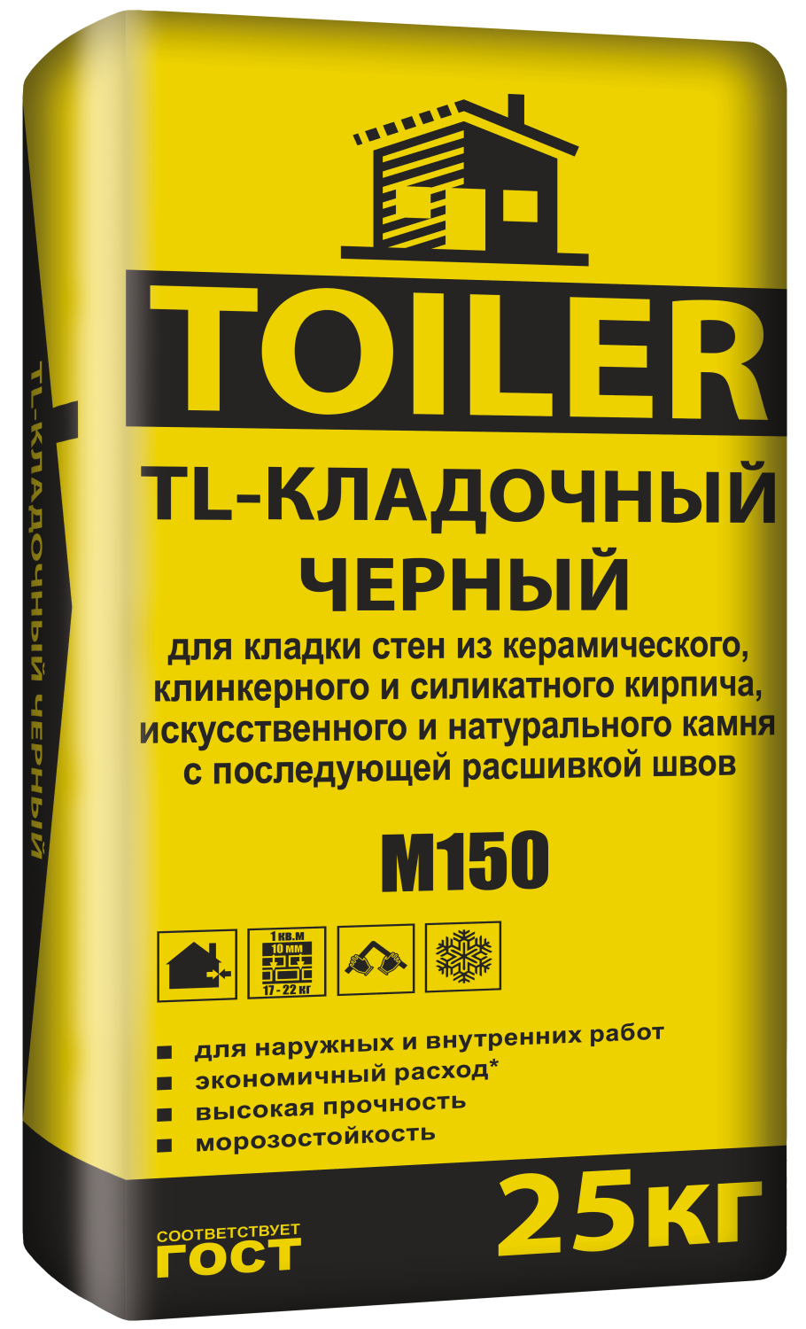TOILER Раствор TL-КЛАДОЧНЫЙ Черный, 25 кг