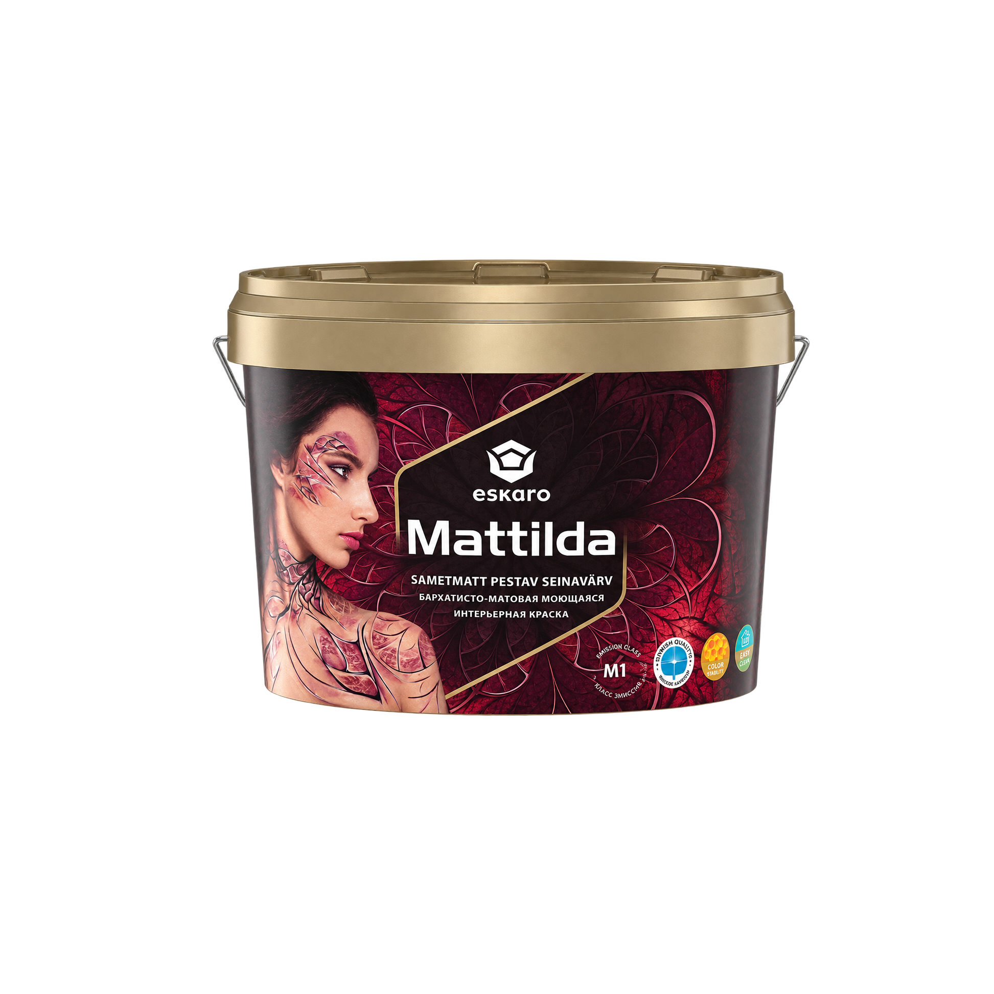 Бархатисто-матовая моющаяся интерьерная краска Eskaro Mattilda, База TR прозрачная, 9 л