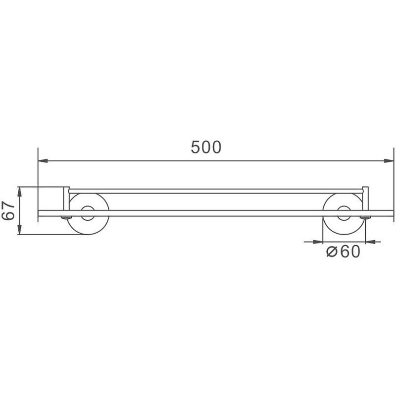 Полка HAIBA стеклянная 1 ярус сатин 50 см HB8307 - фото 2
