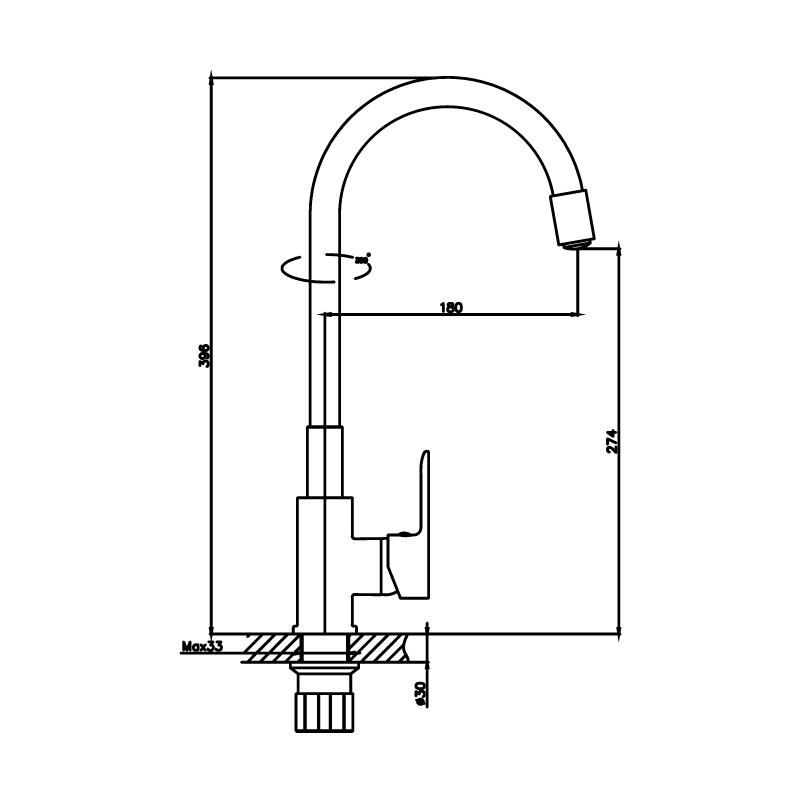 Смеситель для мойки HAIBA HB70112-4 синий, гибкий излив 1/2 - фото 2