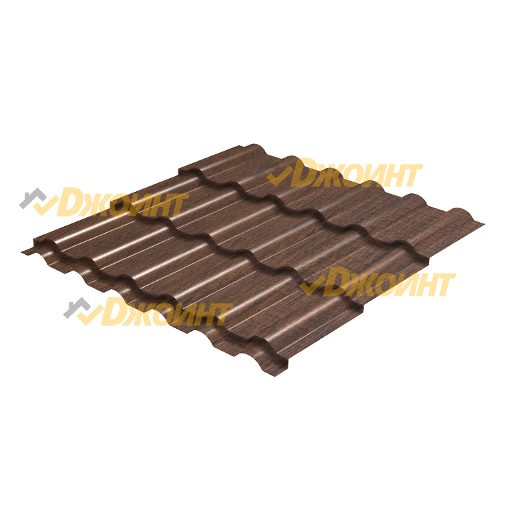 Металлочерепица ДЮНА 35 0,5 Printech Antique Oak (Античный дуб)