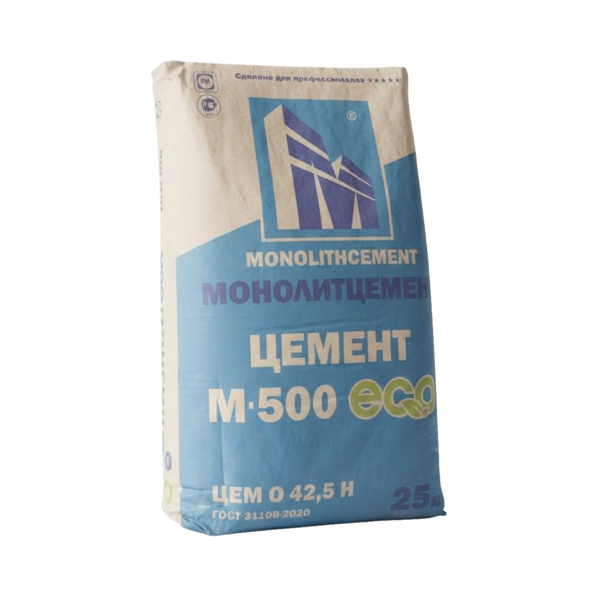 Цемент Портландцемент М500 Д0 ЦЕМ 0 42,5 H Монолитцемент ЭКО 25 кг