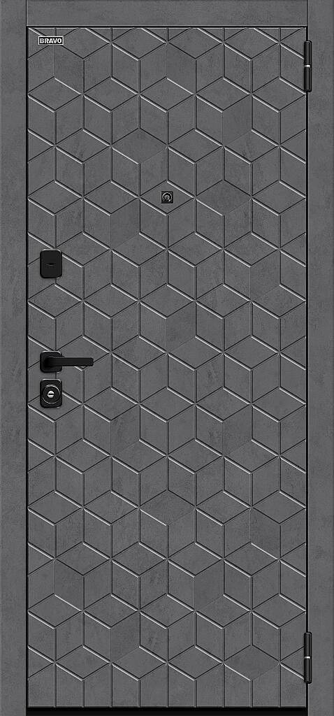 Дверь входная Кьюб/SBlack Bravo R-3 Slate Art/Snow Art 2050x860 мм Левая - фото 2