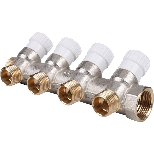 STOUT Коллектор распределительный 3/4", 4 отвода 1/2"ЕК