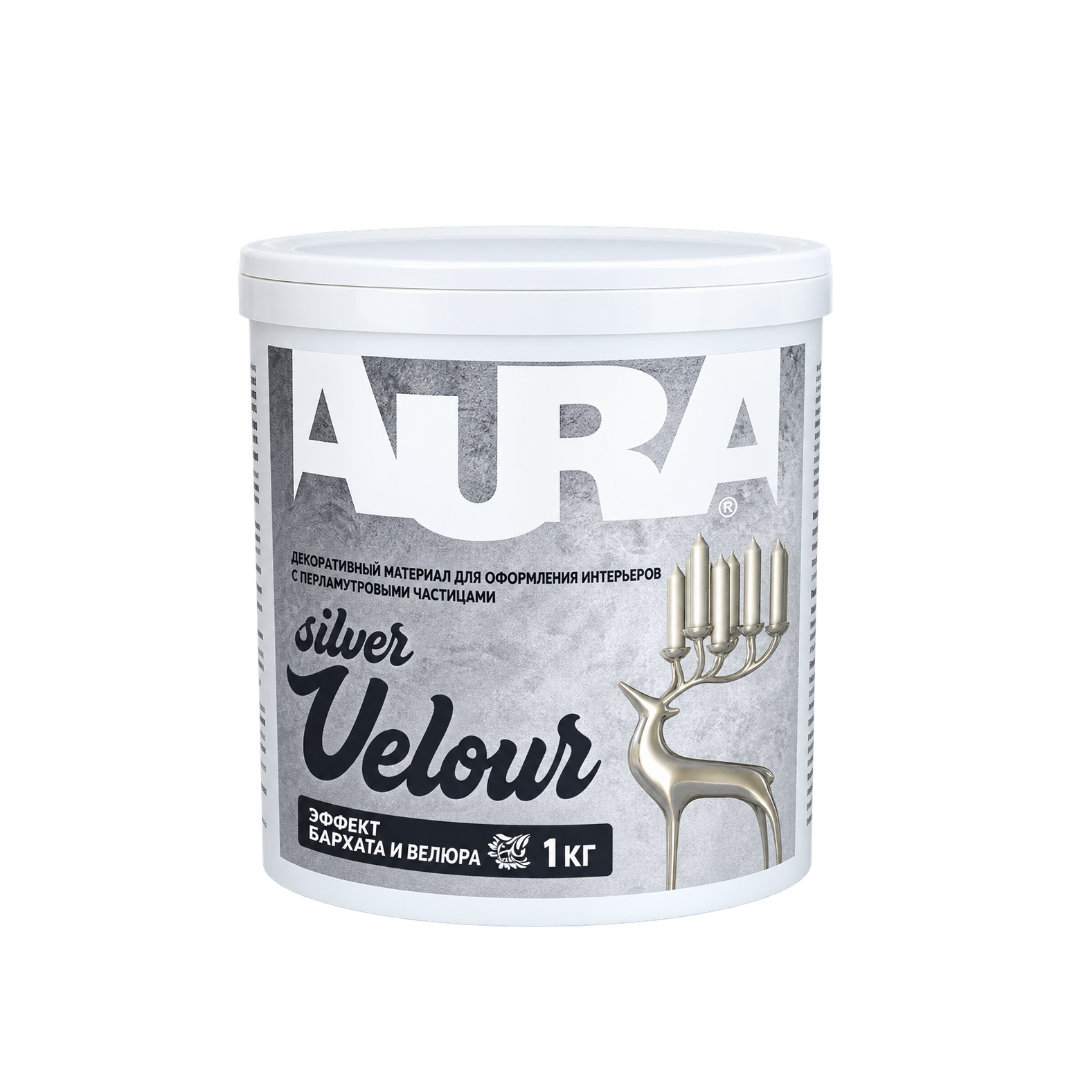 AURA Декоративный материал " Velour Silver" 1 кг/0,83 л