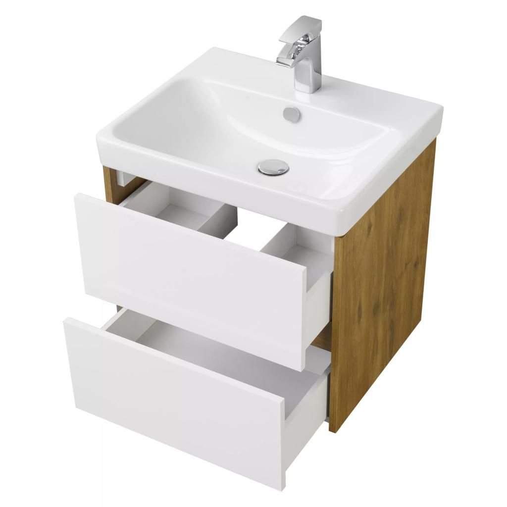 Тумба AQUATON СКАНДИ 70 подвесная без чаши белый, дуб 1A251801SDZ90 - фото 5