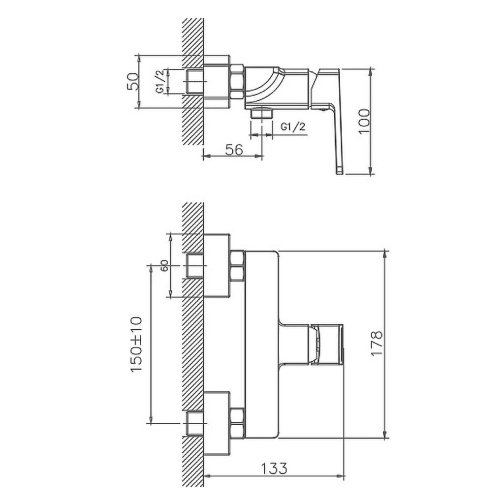 Смеситель для биде HAIBA HB5517 настенный с гигиеническим душем - фото 2