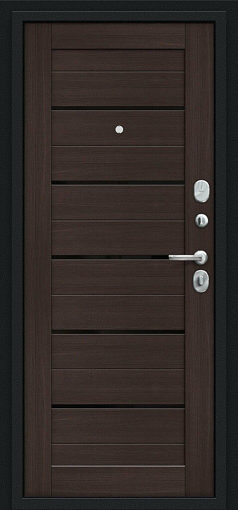 Дверь входная Техно Kale Bravo R-2 Букле черное 2050x960 мм Wenge BS/Букле Левая
