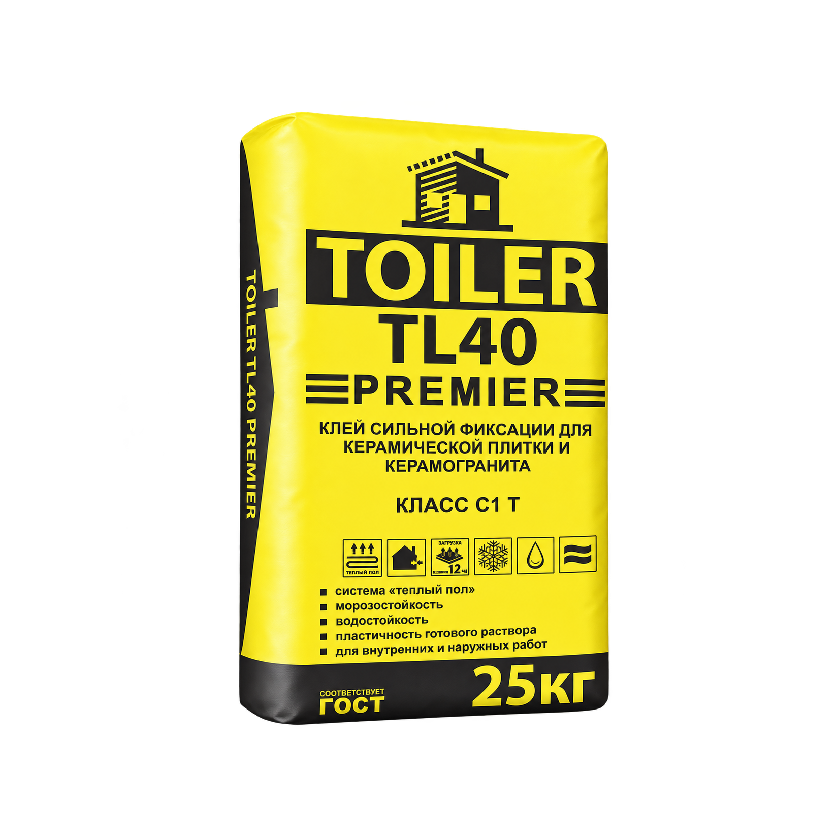 TOILER TL 40 Клей для плитки сильной фиксации, 25 кг